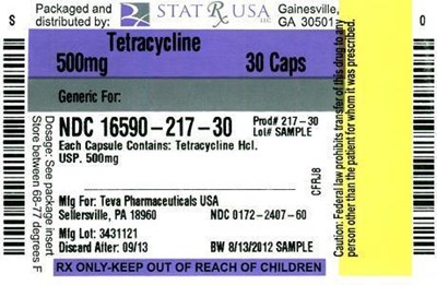 Tetracycline 500 mg Label Image (Tetracycline 500 mg Label)